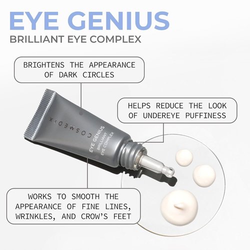 COSMEDIX Brilliant Under Eye Cream - Firming Serum for Dark Circles, Puffiness & Fine Lines