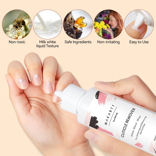 Makartt Cuticle Remover Kit - Nail Care Kit with Cuticle Oil Pen, Cuticle Trimmer, Nail File & 120ml Cuticle Remover Liquid, Nail Manicure Kit for Cuticle Softener & Moisturize