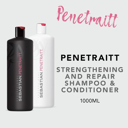 Sebastian Professional Penetraitt Shampoo & Conditioner Duo Set - 33.8 Fl Oz | Strengthens & Repairs Dry, Damaged Hair