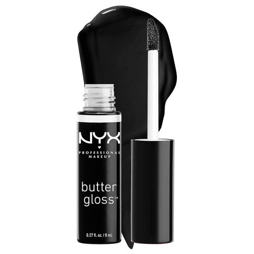 NYX PROFESSIONAL MAKEUP Butter Gloss - Non-Sticky Lip Gloss in Licorice (Black) for Smooth Shine