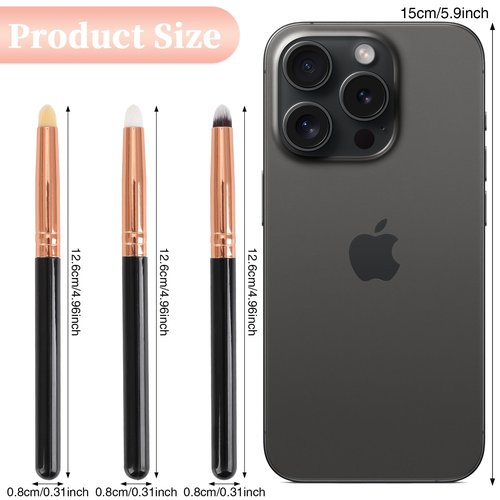 Urtlia Professional Small Pencil Eyeshadow Brush 8Pcs for Eye Shadow Eyeliner Smudge Blending Precision Perfect Cut Crease Makeup Brushes Tool Set（Black-EA01）