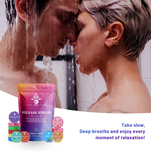 MR MIRYE 18-Pack Shower Steamers Aromatherapy, Valentine's Day Gifts for Women or Men, Organic Shower Bombs with Chamomile Rose Lavender Mint Watermelon Eucalyptus Essential Oil