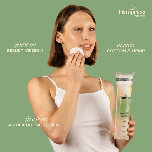 Hempress Hygienics Organic Cotton Rounds for Face, Exfoliating & Gentle Makeup Remover Pads, Perfect for Cleansing, Toning, Refreshing and Applying Skincare, Vegan and Hypoallergenic (270 Count)