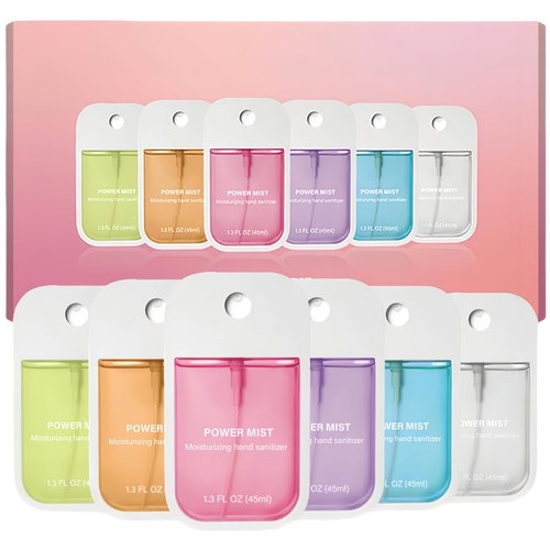 Skiennix Hand Sanitizer Spray - Portable Hydrating Mist for Adults & Kids | 6 Pcs, 7.8 FL. OZ., 5 Scents