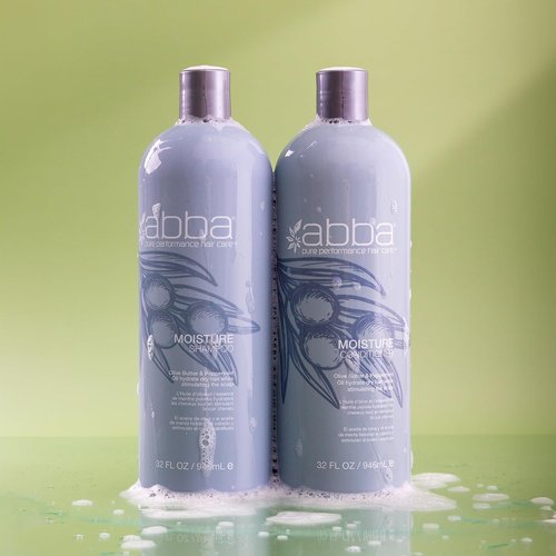 ABBA Pure Moisture Conditioner - Nourishing Olive Butter & Peppermint Oil Formula