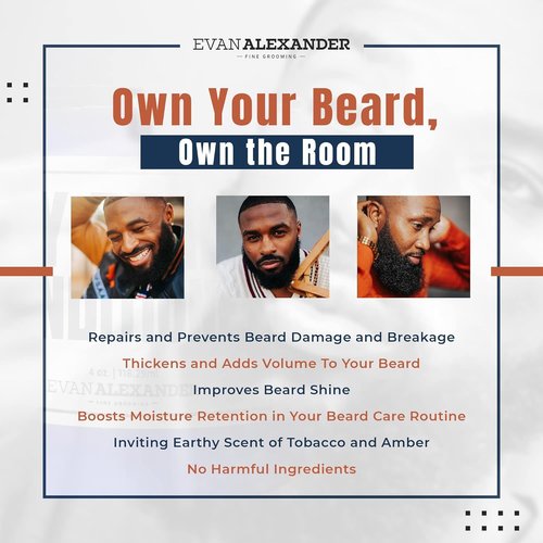 Evan Alexander Grooming MY Beard Conditioner for Men - 4 oz | Smoothens Frizzy Beards, Repairs Damage, Enhance Shine & Boosts Moisture Retention