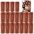 Skiennix Extra Large Perm Rods - Jumbo 18 Pcs Hair Rollers for Natural & Long Hair, 3.25in Brown