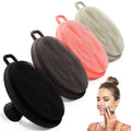 GEENOA Silicone Face Scrubber 4PCS, Manual Face Scrubber Exfoliator with Soft Bristles and Non-Slip Handle, Gentle Facial Scrubber Face Brush for Super Lathering & Deep Cleansing(4Colors)