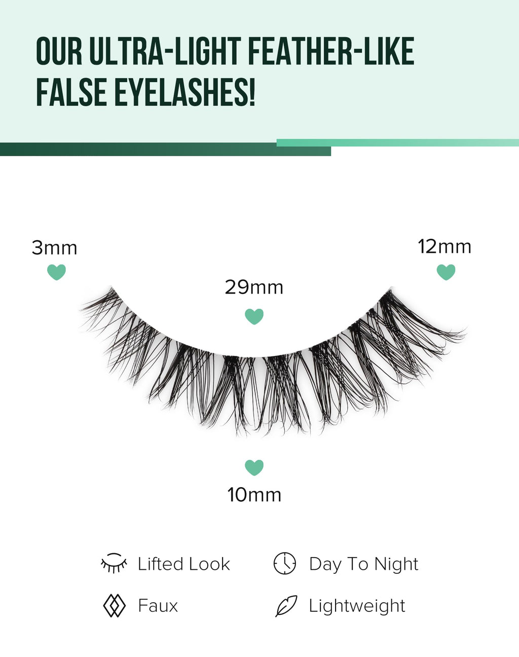Wispy Cat Eye Lashes Demi Wispies Eyelashes C Curl False Lashes Clear Band Lashes Short False Eyelashes Natural Mink Lashes 7 Pairs