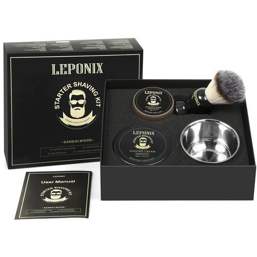 Mens Shaving Kit, The Ultimate Secret Santa Gift Set - Include Shaving Soap, Brush, Cream & Bowl – Premium Aftershave Christmas Gift Set for Him, Husband, Boyfriend – Ideal Grooming Essentials