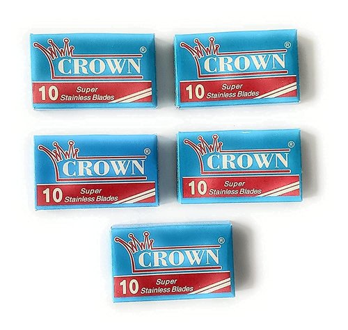 50 Crown Super Stainless Double Edge Safety Razor Blades