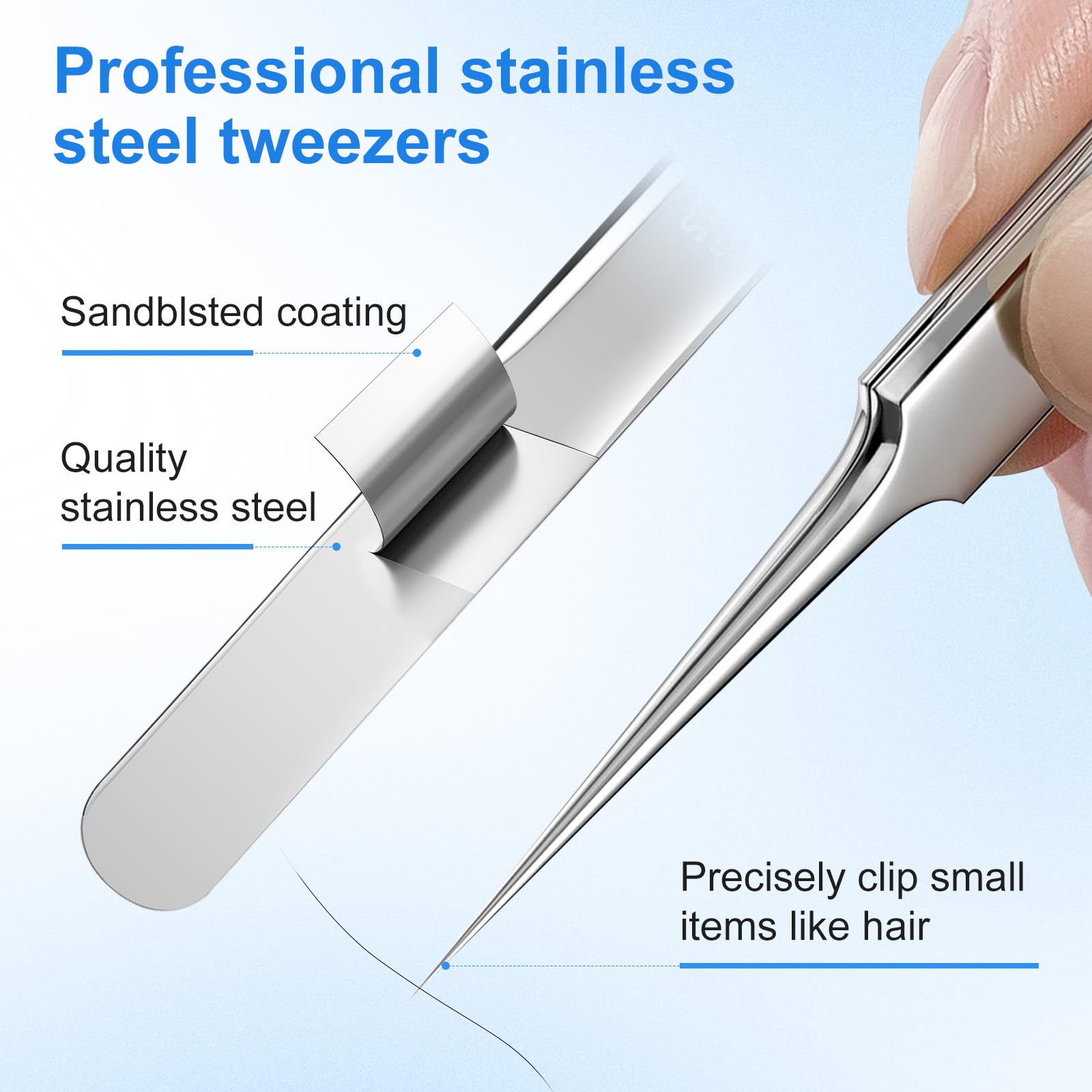 YGQQOY Blackhead Remover Tweezers, Pimple Popper Tool Kit, Ingrown Hair Tweezers, Blackhead Extractor, Skin Zit Acne Blemish Popping Removing Surgical Tweezers Tools for Nose Eye Face