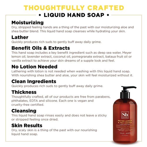 Soapbox Liquid Hand Soap Refill, Meyer Lemon & Tea Leaves, Gentle & Moisturizing Hand Wash for Kitchen and Bathroom, Vegan & Cruelty Free, 64oz Half Gallon Refill (Pack of 1)