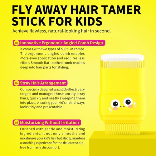 SEVICH Kids Hair Wax Styling Stick - Ergonomic Comb for Smooth Finish | 15g Natural Plant Extracts