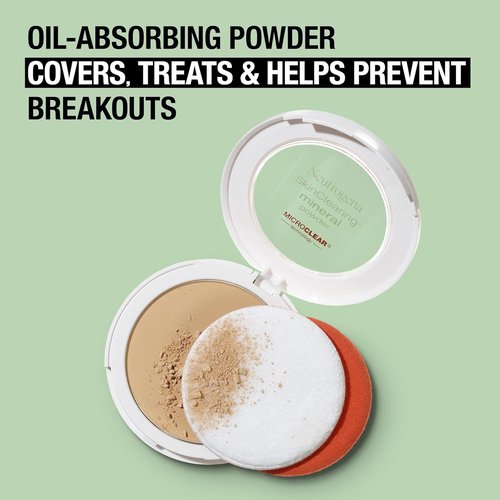 Neutrogena SkinClearing Pressed Mineral Powder - Oil-Absorbing Acne Makeup with Salicylic Acid | Buff 30, 0.38 oz