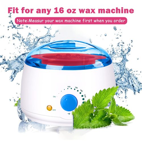 Mity rain 2pcs Silicone Wax Warmer Liner, Non-Stick Wax Pot Silicone Bowl Replacement, Reuse Wax Melt Warmer Liner With 2pcs Silicone Spatulas For Hair Removal(Blue+Red)