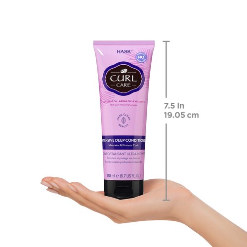 HASK CURL CARE Intensive Deep Conditioner Treatments for curly hair- vegan formula, cruelty free, color safe, gluten-free, sulfate-free, paraben-free
