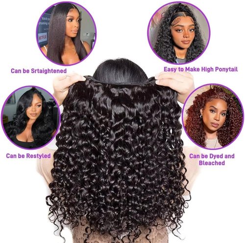 18 Inch Water Wave Bundles 12A Water Wave One Bundles Human Hair 100% Brazilian Unprocessed Remy Single Curly Wet And Wavy Bundles Human Hair Natural Color
