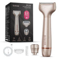 Orchrose Electric Razor for Women 2-in-1: Painless Rechargeable Shaver for Face Legs Underarms and Bikini Area – Travel Lock (Peach Gold)