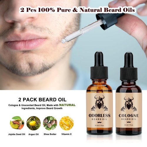 Beard Care Kit Gifts for Men, 9 Pcs Beard Grooming Kit, Beard Club Kit is a Unique Men's Gifts for Dad Husband Boyfriend, Father's Day Anniversary Birthday Valentine's Day Wedding Gift Ideas for Him