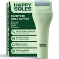 HAPPY SOLES Electric Sole Buffer Foot Callus Remover - FSA Eligible HSA Rechargeable Electric Foot File - Professional Pedicure Tool - Smooth Cracked Heels & Calloused Feet - Ultimate Self-Care Tool