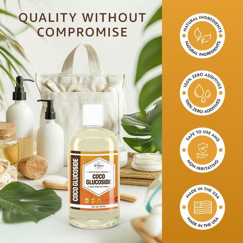 33rd Parallel | COCO GLUCOSIDE Surfactant (8 oz) | Natural Plant Derived | For DIY Cleansers, Shampoos, Conditioners, Moisturizers, Lotions, Makeup Removers, Baby Products | 8 Ounces