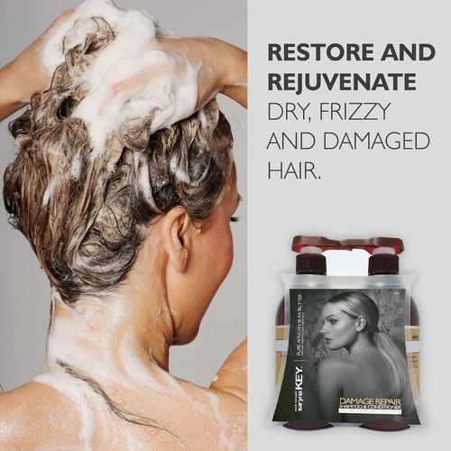 Saryna Key Damage Repair Shampoo & Conditioner Set - Sulfate-Free Moisturizing Hair Care for Dry, Damaged Hair (2 Pack, 500 ml)