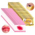 Jakuva 30 Pairs Lip Masks & Eye Masks,Gold Under Eye Patches for Puffy,Peach Red Lip Masks Skincare,Effectively Moisturizing Facial Skin, Anti-Aging, Reducing Fine Lines, Nourishing for Face Care