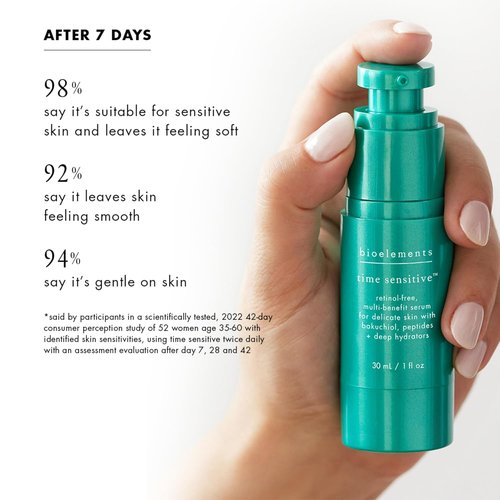 Bioelements Time Sensitive Serum - 1 Fl Oz - Retinol-Free Anti-Aging Formula for Sensitive Skin - Vegan & Gluten-Free