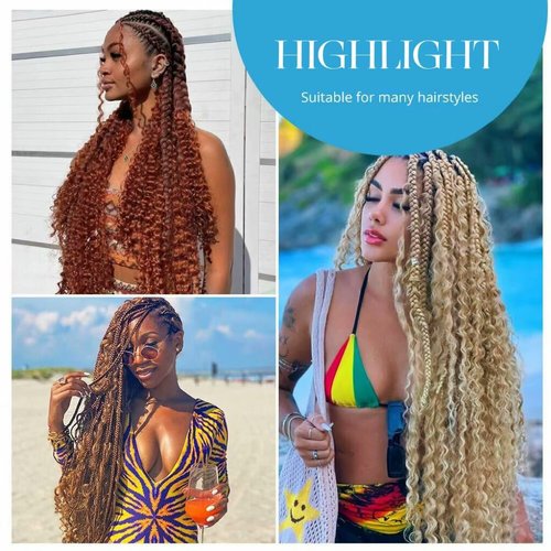 Human Braiding Hair for Boho Braids 100g 16 Inch Natural Black Curly Boho Hair for Braiding Knotless 12A Deep Wave Bulk Bohemian 2 Bundles/Pack Color 1B