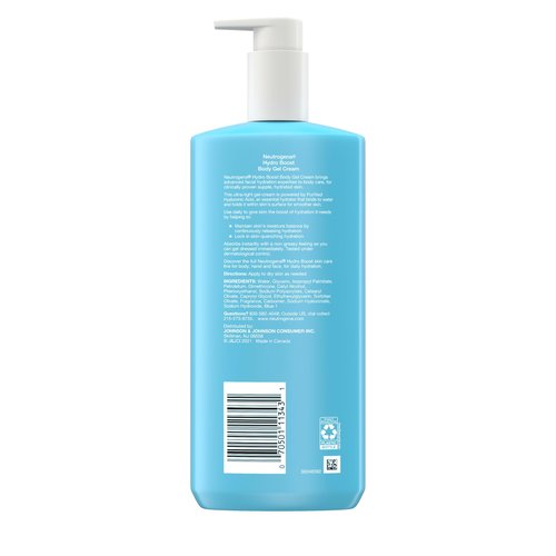 Neutrogena Hydro Boost Body Gel Cream, Hydrating Body Lotion with Hyaluronic Acid for Normal to Dry Skin, Hyaluronic Acid Lightweight Moisturizer, 16 oz, 2 Pack