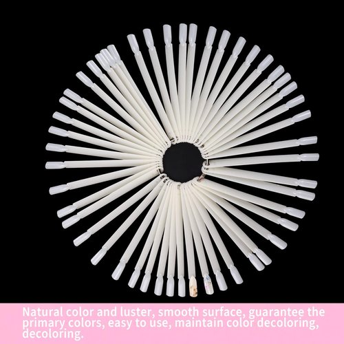 CZWESTC 300 Pcs Nail Swatch Sticks with Ring, Nail Sample Swatches for Gel Polish Color Display, Nail Salon, Home DIY Accessories (50 pcs/string)