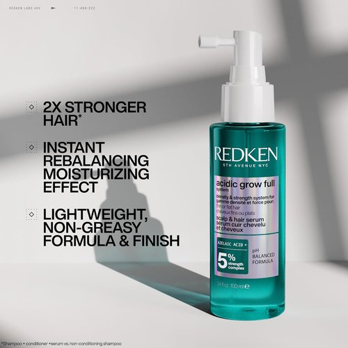 Redken Acidic Grow Full System Scalp & Hair Serum - Lightweight Leave-In Treatment for Healthy Scalp & Thicker Hair