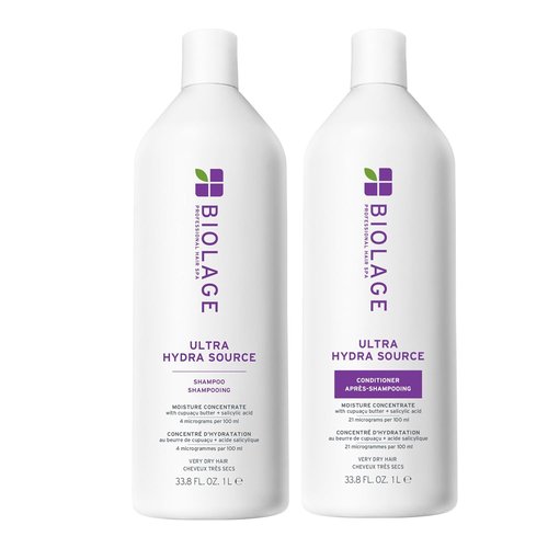 Biolage Ultra Hydra Source Shampoo & Conditioner Set - Deeply Hydrates & Conditions Very Dry Hair | Silicone-Free & Vegan