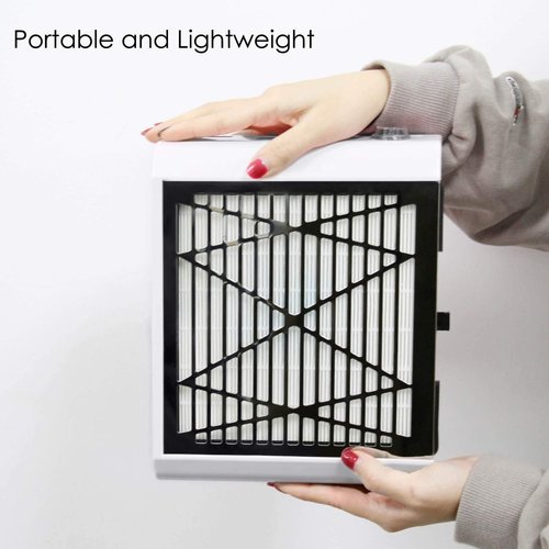 AONOLOVO Nail Dust Collector, Powerful Nail Vacuum Dust Collector Nail Tech Extractor Fan Manicure Tool for Acrylic Nails Removal, White