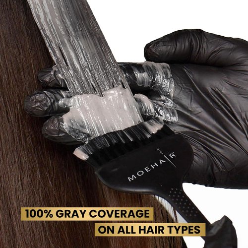 MOEHAIR 6NN Permanent Hair Color - Dark Blonde Intense | 100% Gray Coverage | Keratin Infused & Non-Drippy (3.38 Oz)