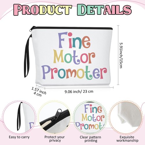 Maitys 3 Pcs Occupational Therapist Gifts Set, Therapist Tote Bag and Makeup Bag with Keychain Fine Motor Promoter Ot Gifts
