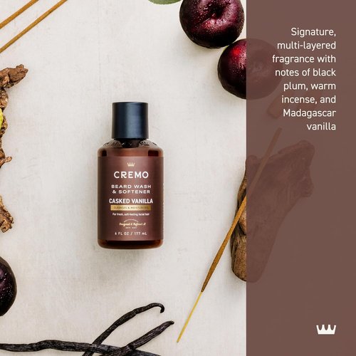 Cremo Casked Vanilla Beard Wash & Softener - Cleans & Moisturizes All Facial Hair Lengths | 6 Fl Oz