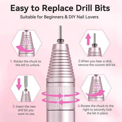 Makartt Electric Nail Drill – Rechargeable 35000 RPM Professional Efile, Cordless Nail Drill Machine Kit & Nail Machine for Acrylic Dip Powder Gel Polish,Quiet Lightweight Portable Tool for Salon Home