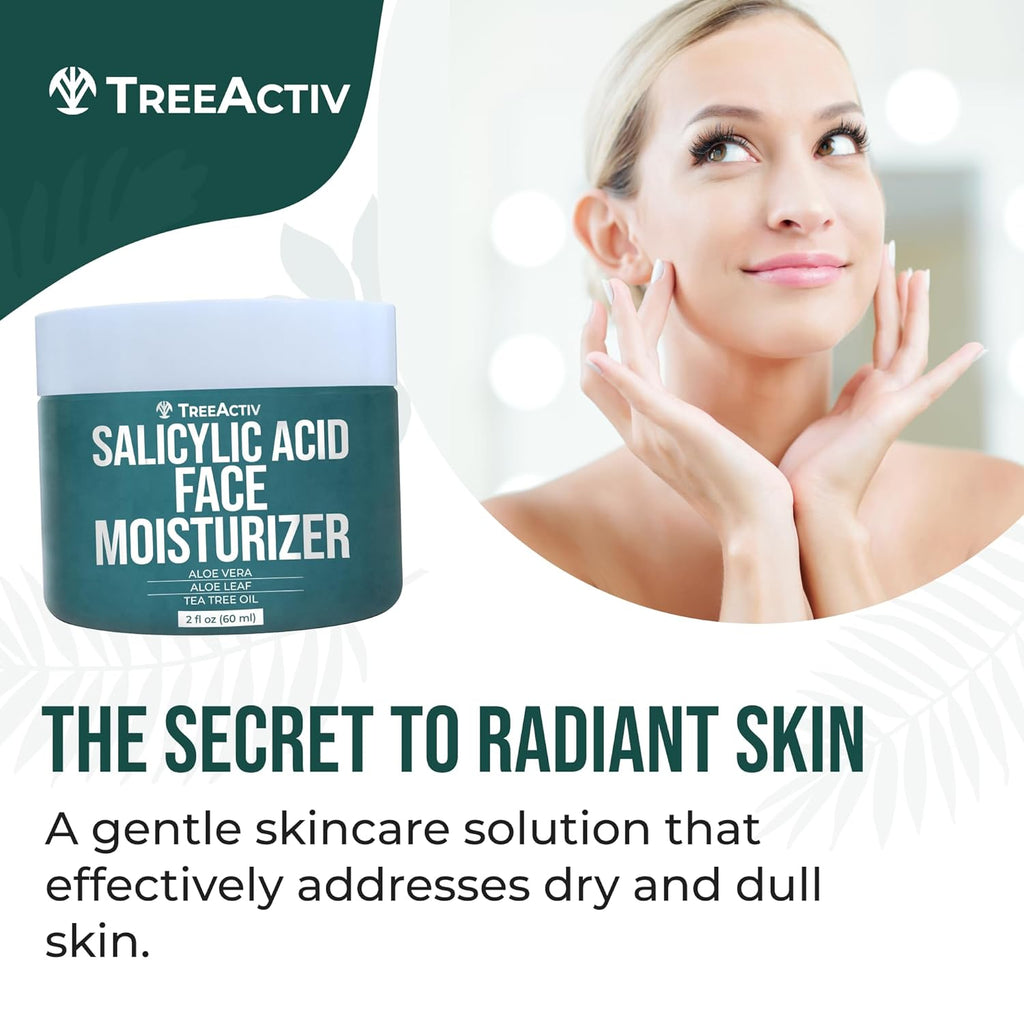 TreeActiv Acne Eliminating Face Cream - Moisturizing Tea Tree Formula for Balanced Skin | 2 fl oz