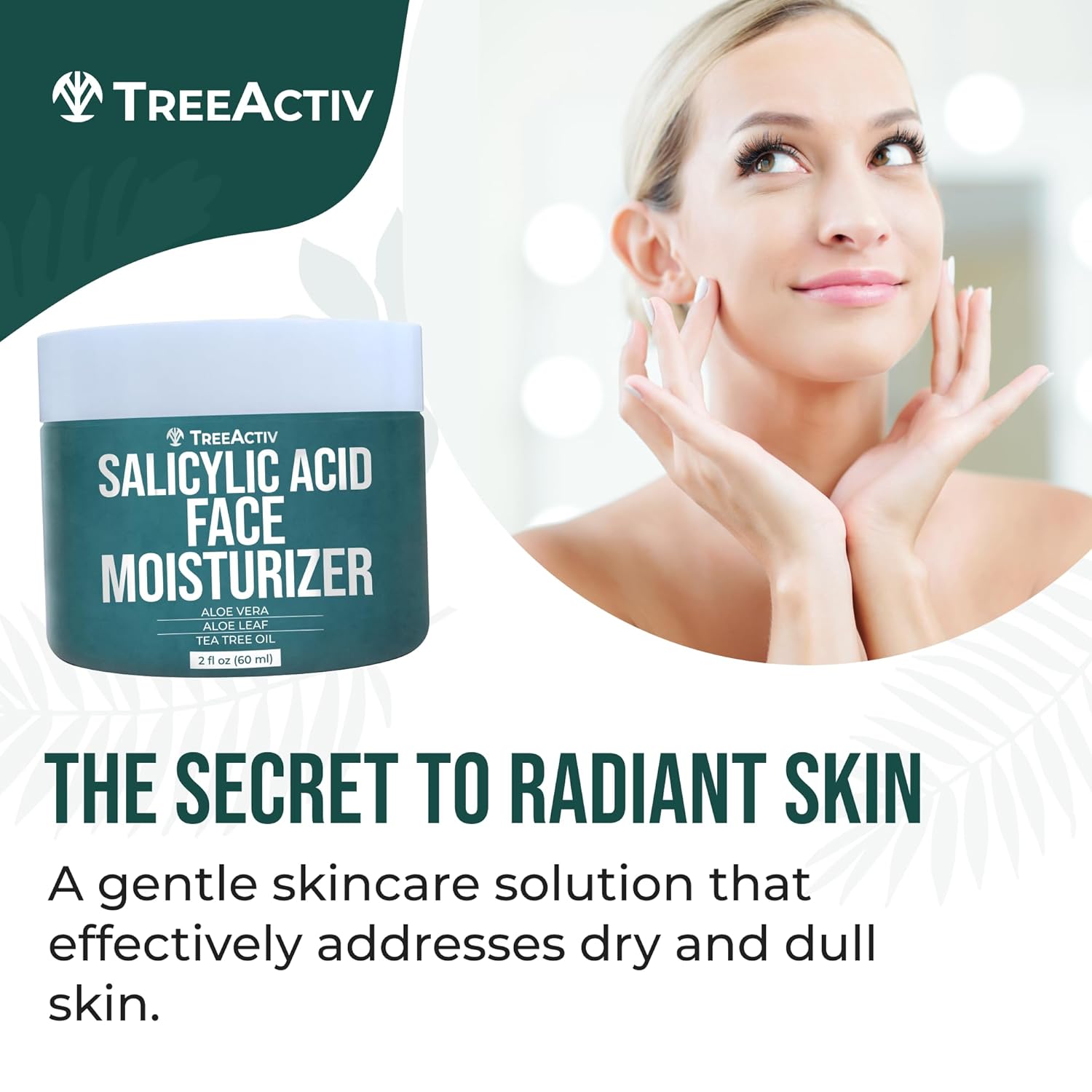 TreeActiv Acne Eliminating Face Cream - Moisturizing Tea Tree Formula for Balanced Skin | 2 fl oz