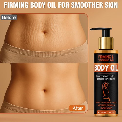 Bellisinno Body Firming Oil 3.38 FL OZ, After Shower Body Oils for Women, Skin Tightening and Hydrating Treatment for Arms, Legs, Stomach and Full Body, Deep Moisturizing Body Care That Plumps