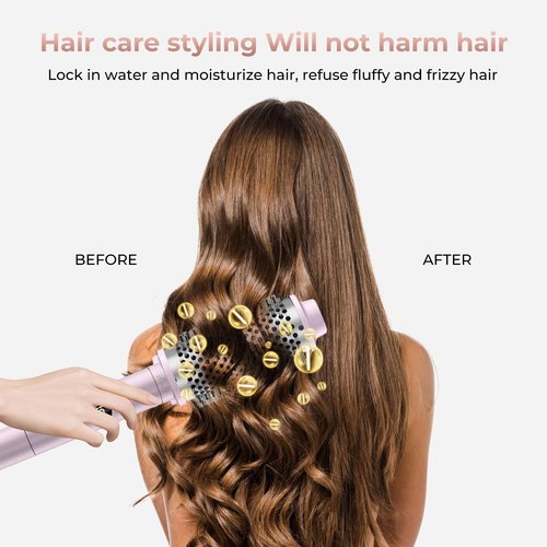 5 Temps LCD Display Ceramic Tourmaline Heated Styling Brush Set - 3-in-1 Detachable Barrels (1.25/1.5/1.75 Inch), PTC Heater for Versatile Hair Styling Curling Tongs