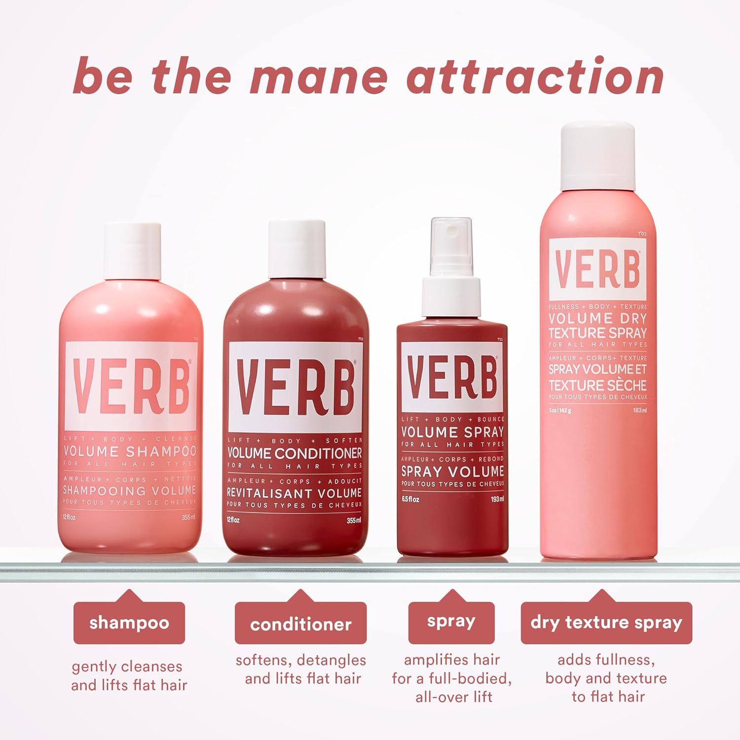 VERB Volume Shampoo & Conditioner Duo - Cleanses, Softens & Lifts Flat Hair for Fullness