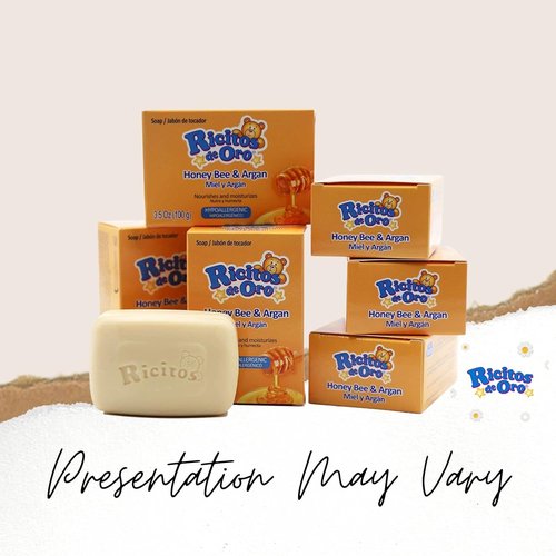 Ricitos de Oro Honey Bee Bar Soap - Hypoallergenic Moisturizing Soap for Delicate Baby Skin | 6-Pack of 3.5 Oz