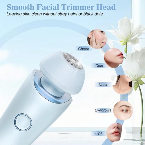 Skiennix Electric Shaver for Women - Painless 2-in-1 Wet & Dry Waterproof Razor | Rechargeable, Blue