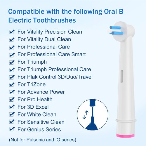 16pcs Interspace Replacement Heads Compatible with Oral B Electric Toothbrushes for Cleaning Crevices, Bridges and Implants.