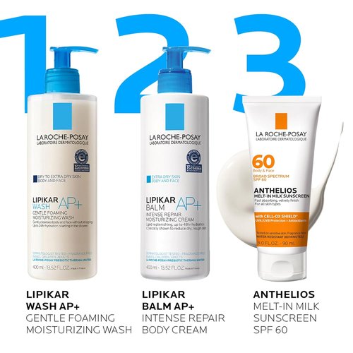 La Roche-Posay Anthelios Melt-In Milk Sunscreen SPF 60 - Lightweight, Oil-Free, Fast Absorbing Formula for Body & Face