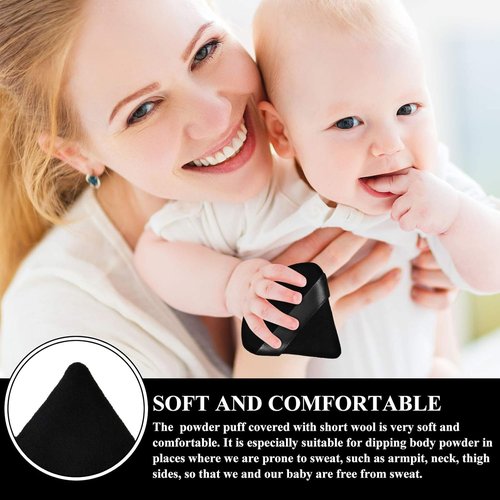 Maitys Triangle Powder Puff Set - 12 Soft, Washable Makeup Sponges for Loose Powder | Black & White