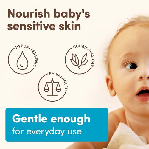 Aveeno Baby Daily Moisturizing 2-in-1 Wash & Shampoo - Gentle Cleansing with Shea Butter & Oat Extract | 12 fl. oz
